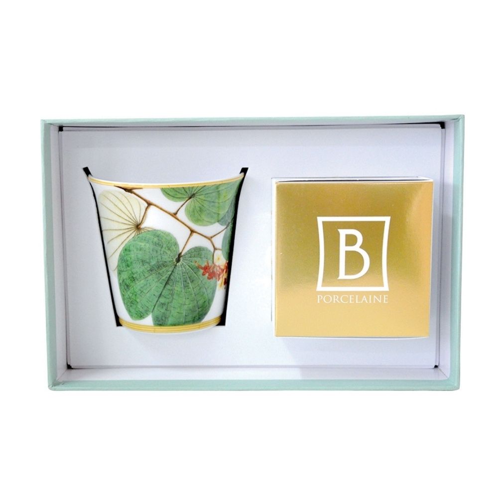 Set cadou - Pahar din portelan si lumanare, Jardin Indien - BERNARDAUD