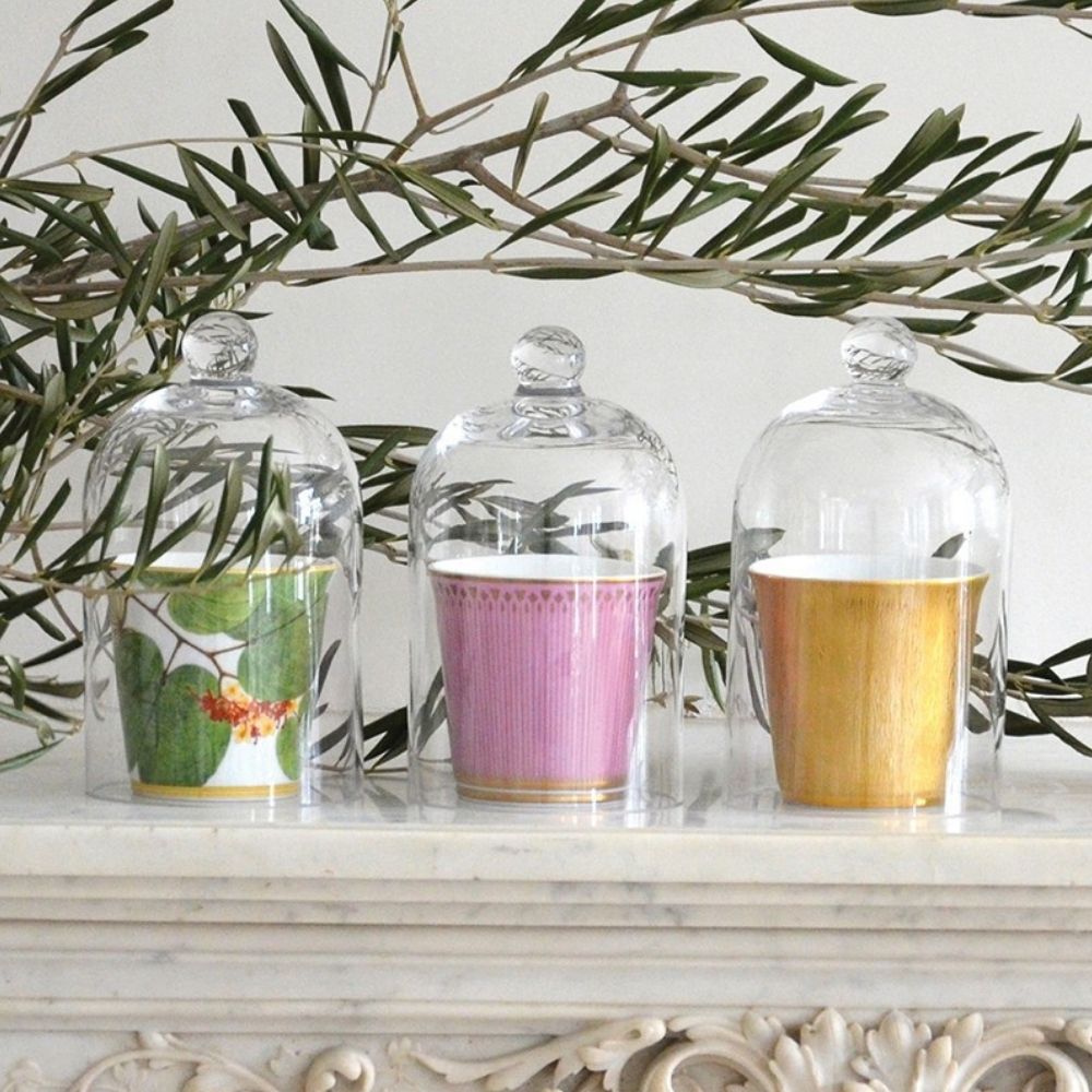 Set cadou - Pahar din portelan si lumanare, Jardin Indien - BERNARDAUD