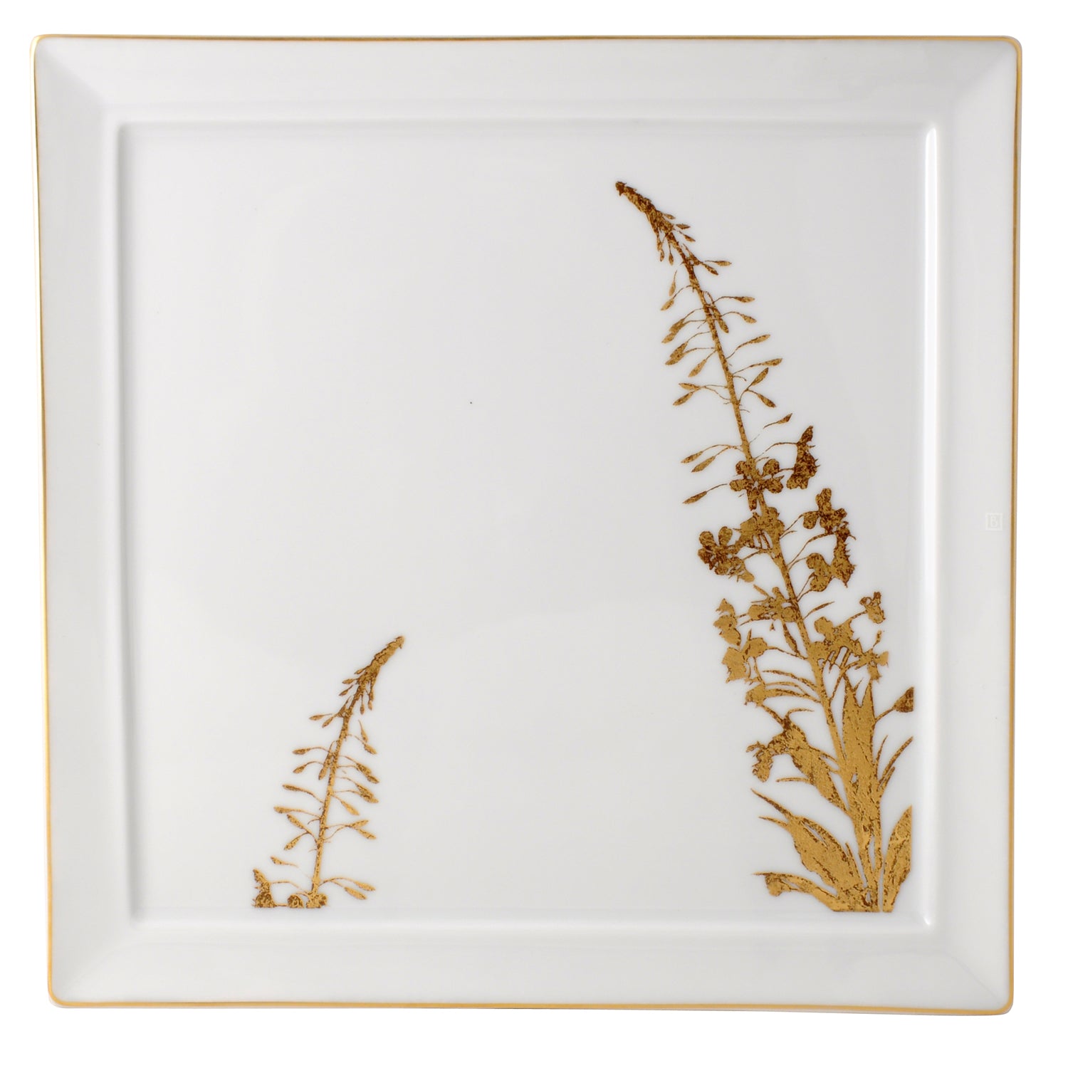 Farfurie patrata pentru cina, 26 cm, VegetalGold - Bernardaud