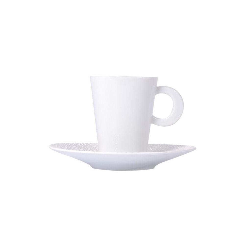 Ceasca pentru cafea si farfurie, Ecume White - BERNARDAUD