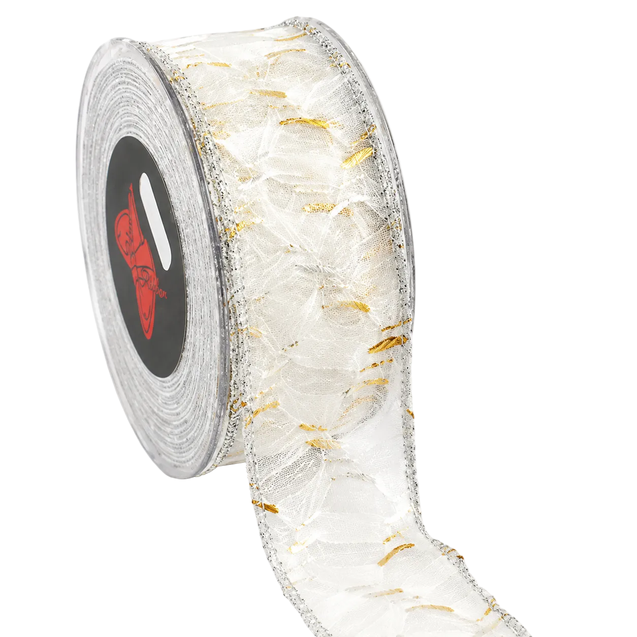 Panglica decorativa, alb, Goldprint Lace, 9m - Simona's Christmas