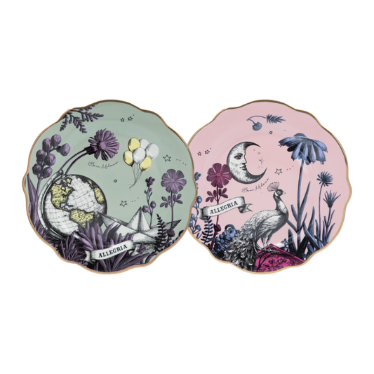 Set 6 farfurii pentru desert, portelan, 21 cm, Allegria - BACI MILANO
