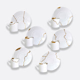 Set 6 cesti pentru espresso si farfurii, Kintsugi by Sarkis - BERNARDAUD