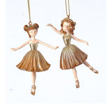 Ornament balerina Scarlet, auriu, 11 cm - SIMONA'S Christmas