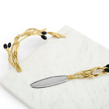 Set platou si cutit pentru servire branzeturi, 50x25 cm, Olive Branch - Michael Aram