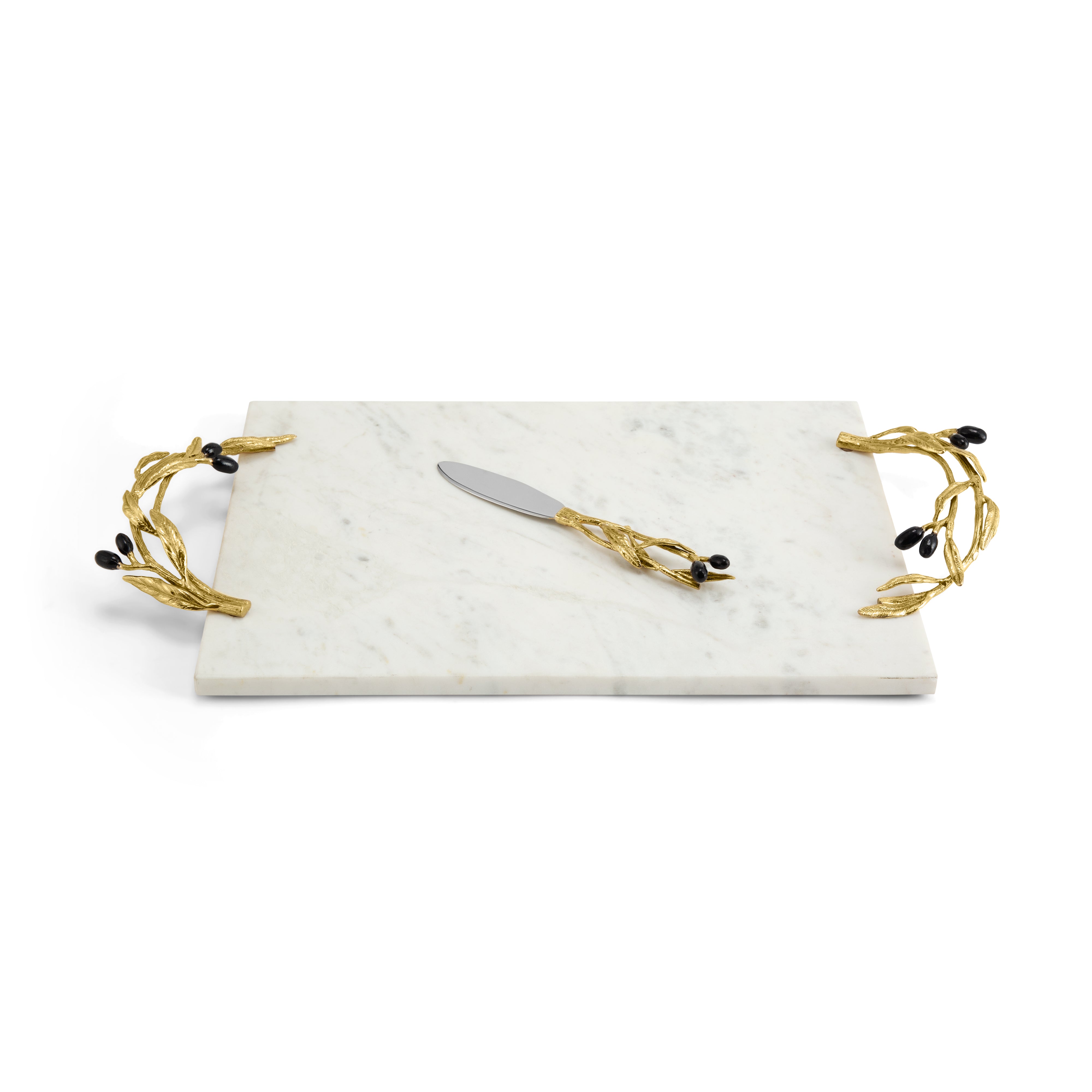 Set platou si cutit pentru servire branzeturi, 50x25 cm, Olive Branch - Michael Aram