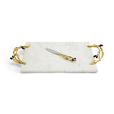 Set platou si cutit pentru servire branzeturi, 50x25 cm, Olive Branch - Michael Aram