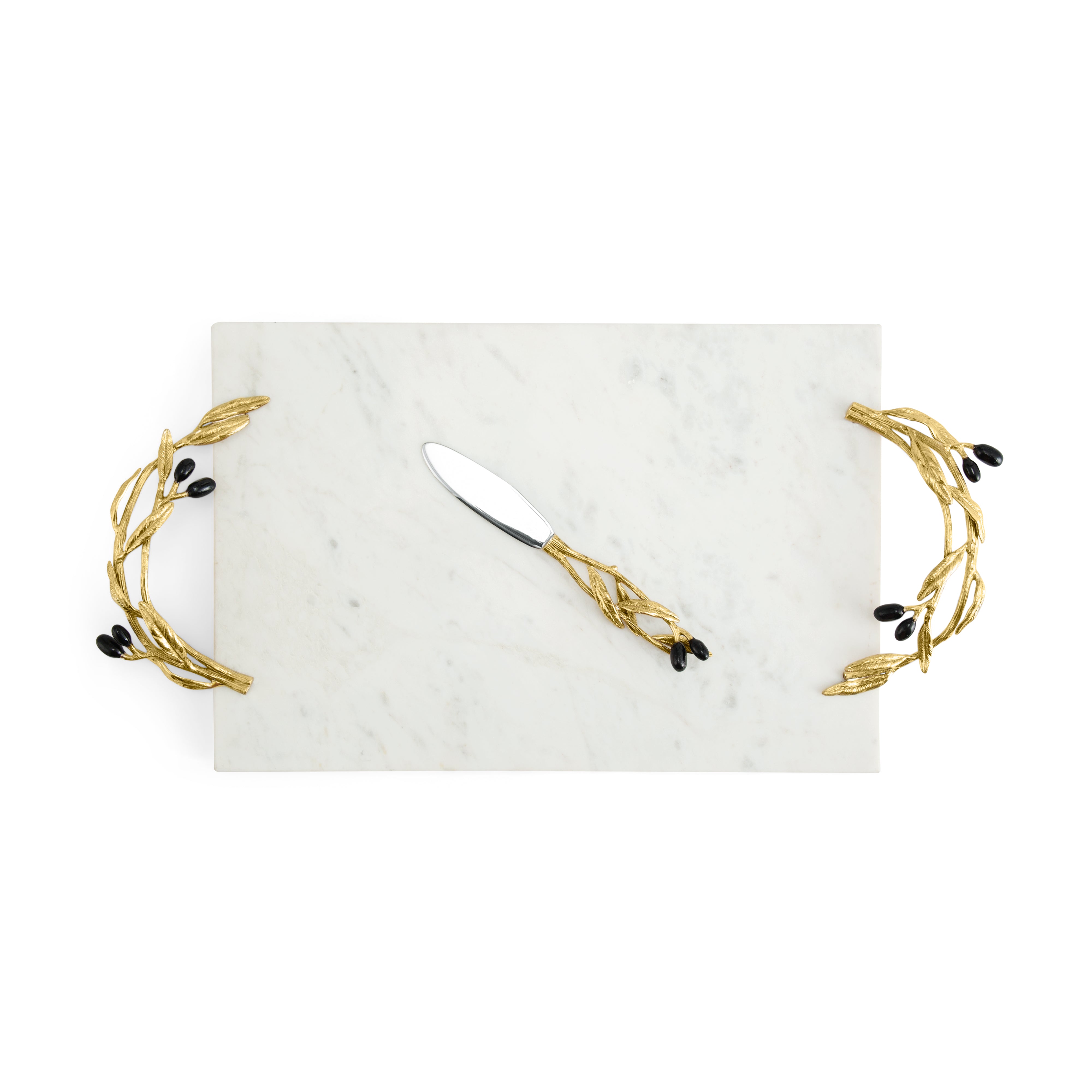 Set platou si cutit pentru servire branzeturi, 50x25 cm, Olive Branch - Michael Aram