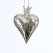 Ornament inima cu coroana, argintiu - SIMONA'S Christmas