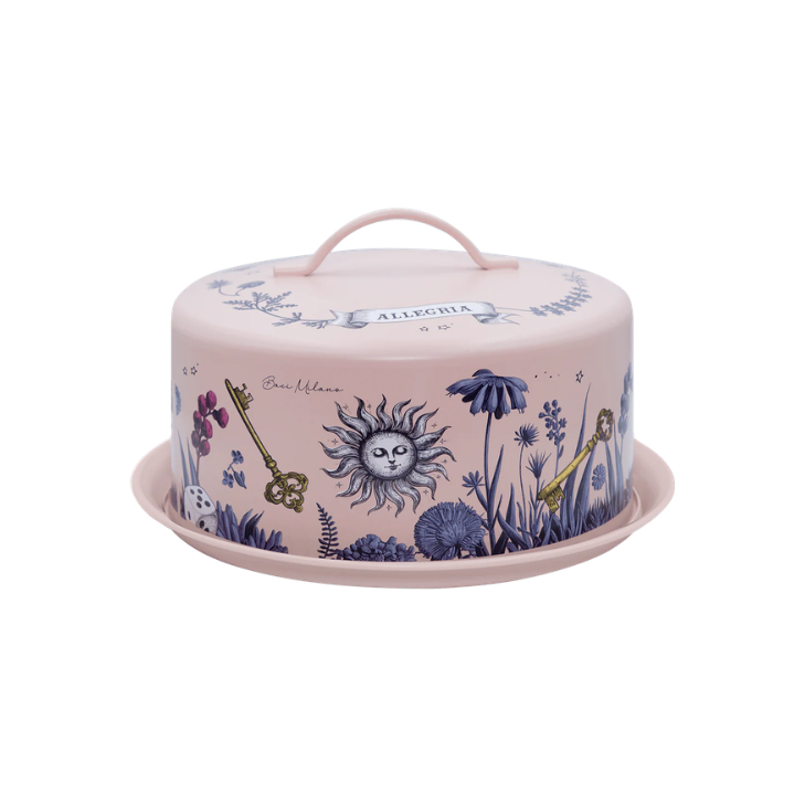 Platou pentru tort, roz, 28.5 cm, Allegria -  BACI MILANO