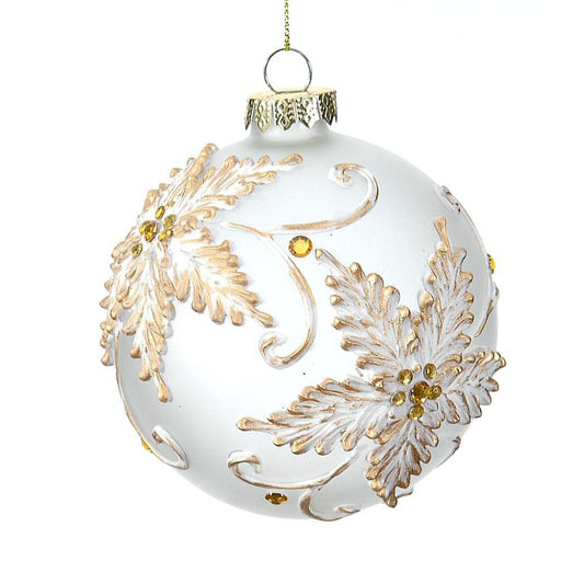 Glob din sticla Sofia, auriu-alb, 10 cm - SIMONA'S Christmas