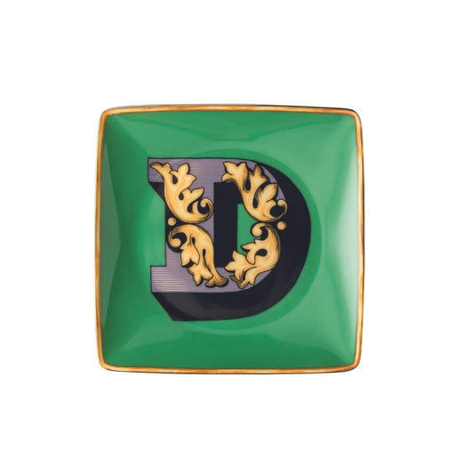 Farfurioara patrata din portelan, Holiday Alphabet D - VERSACE