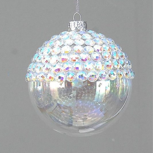 Glob din sticla cu margele, Azari, transparent, 10 cm, SIMONA'S Christmas