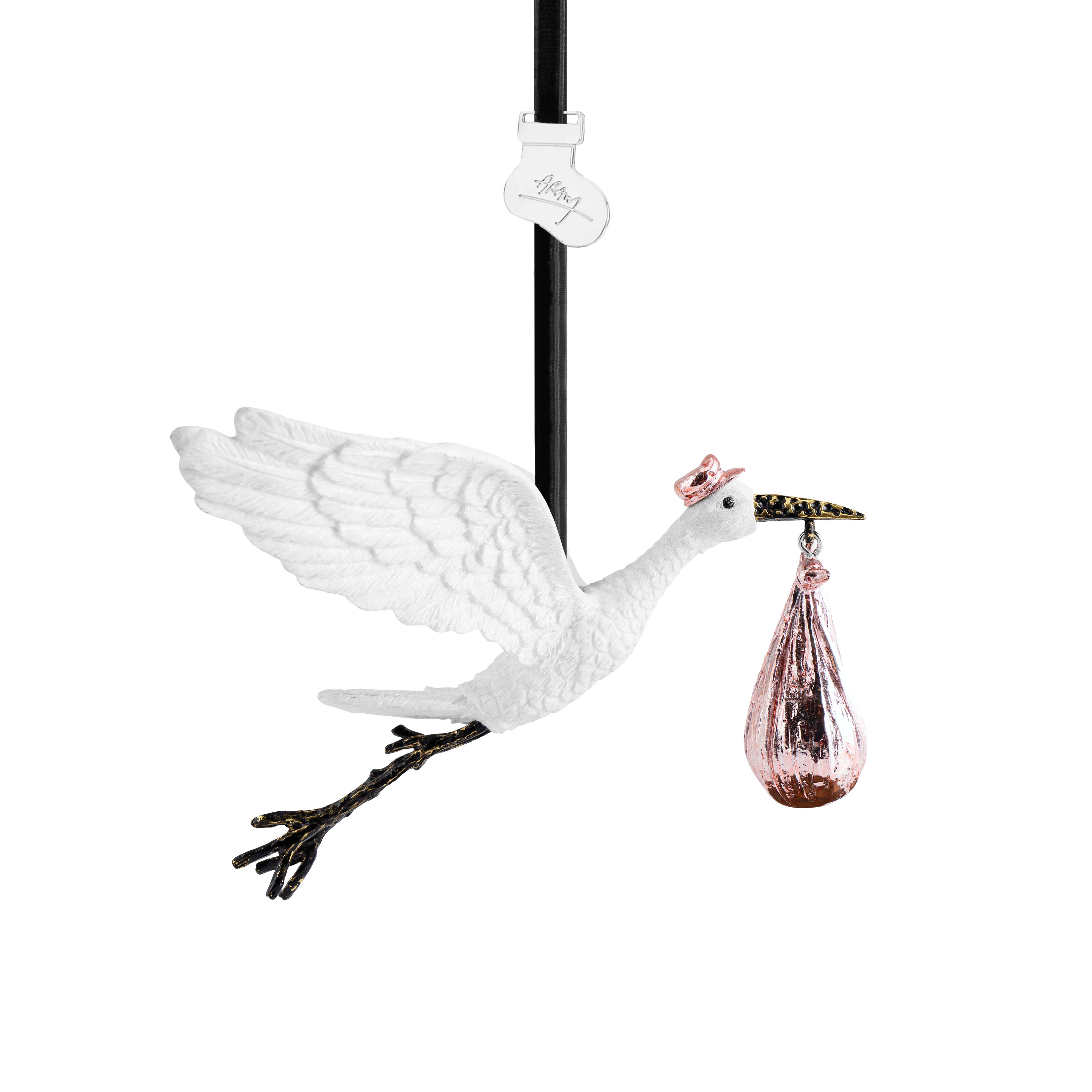 Sculptura decorativa, 12,7 cm, roz, Stork - Michael Aram
