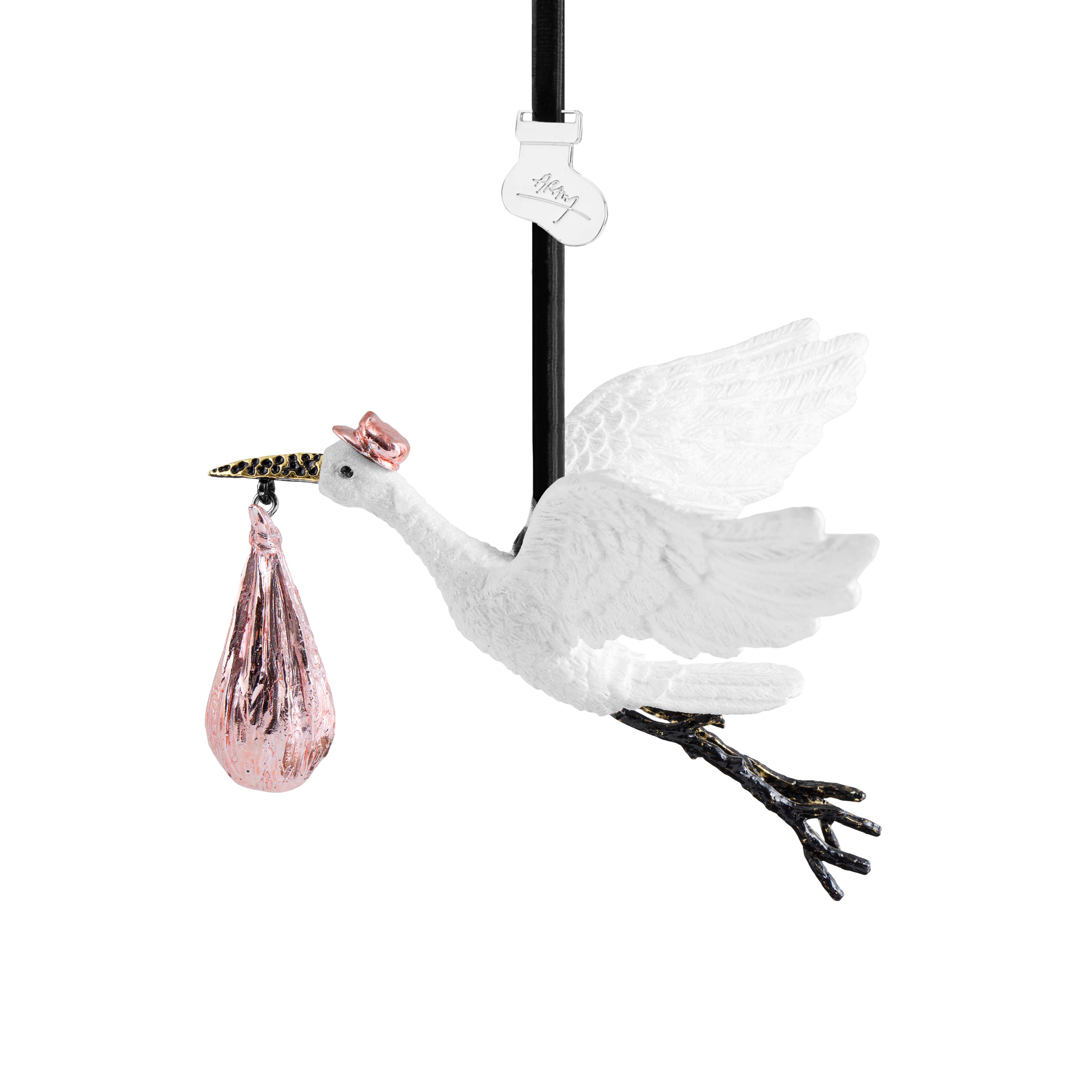 Sculptura decorativa, 12,7 cm, roz, Stork - Michael Aram