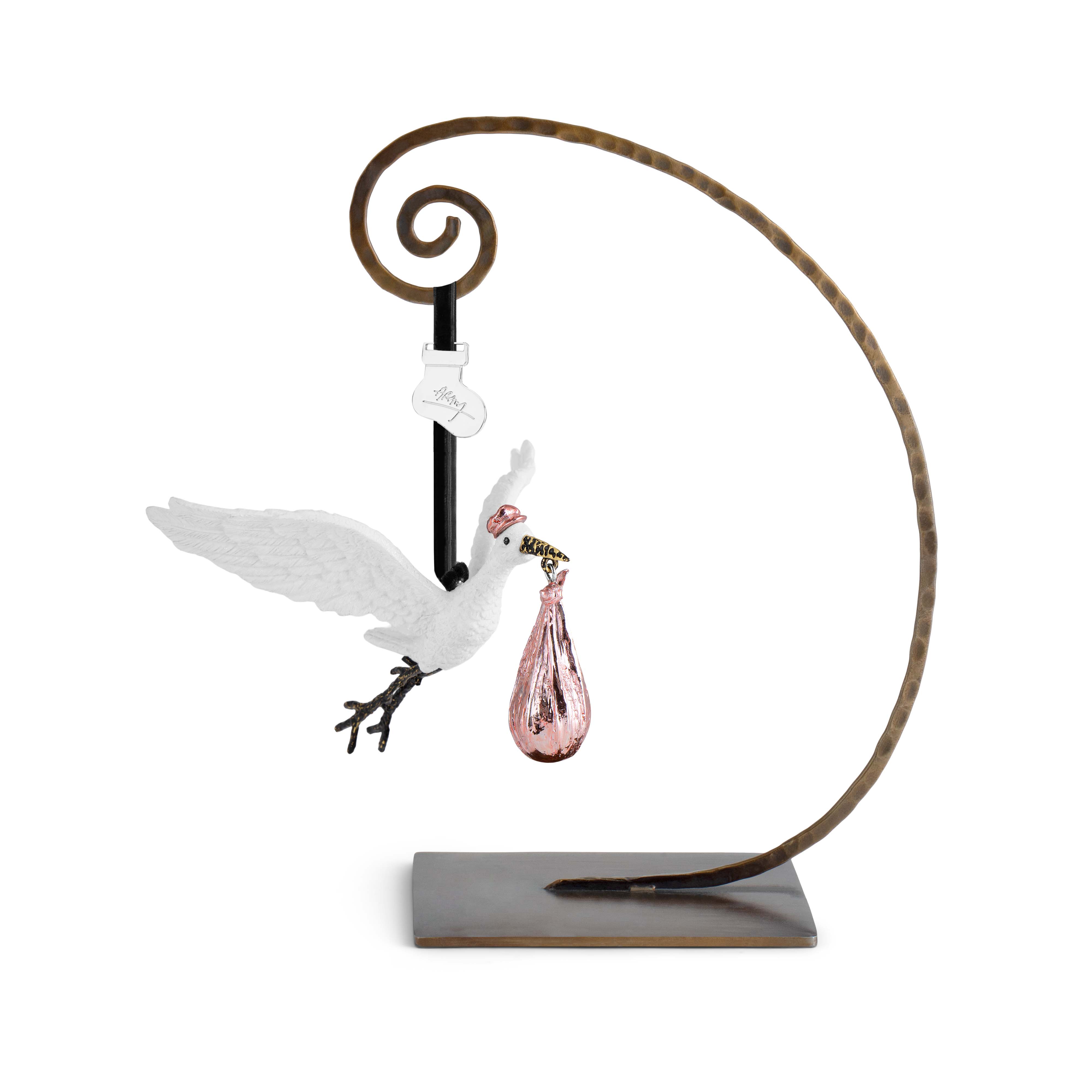 Sculptura decorativa, 12,7 cm, roz, Stork - Michael Aram