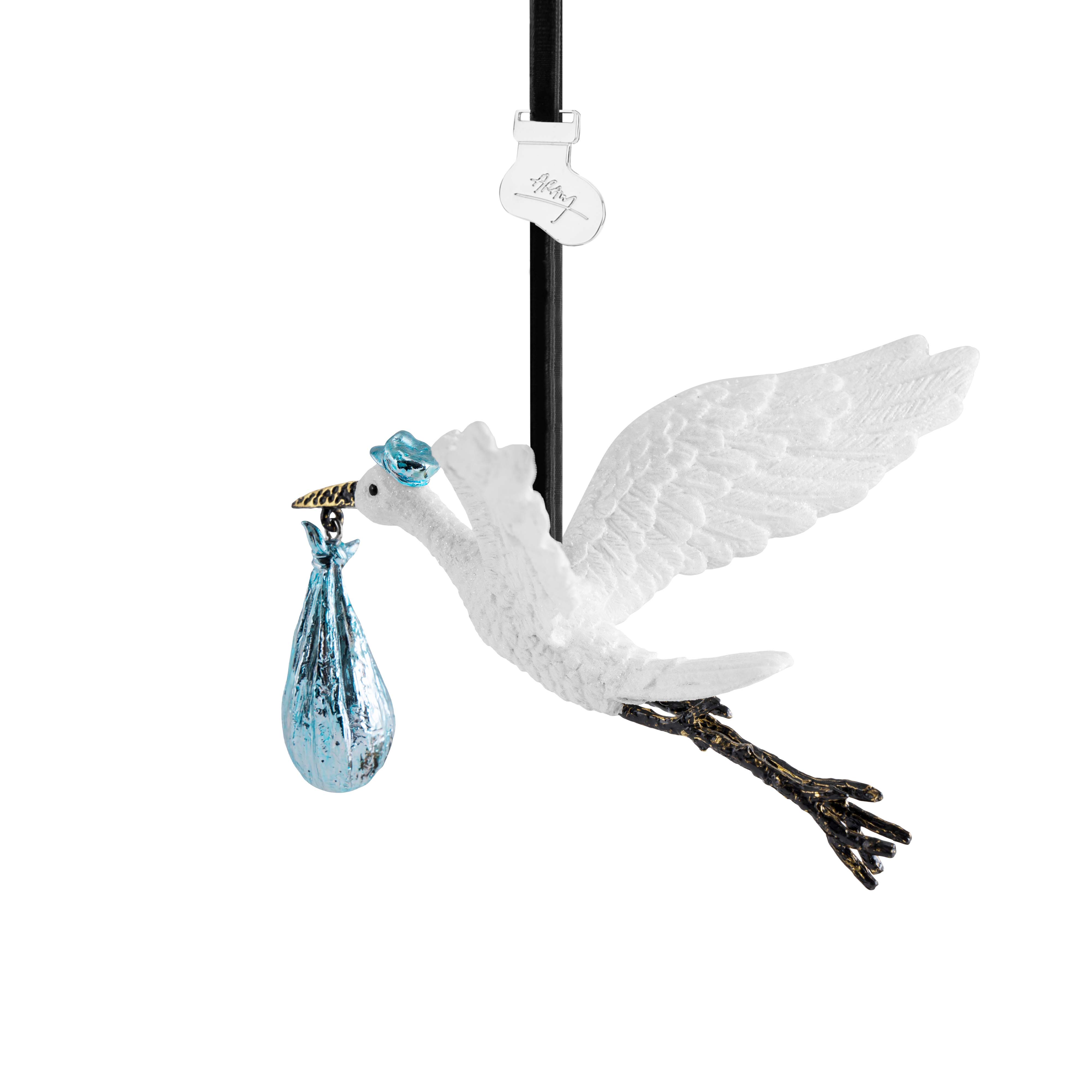 Sculptura decorativa, 12,7 cm, albastru, Stork - Michael Aram
