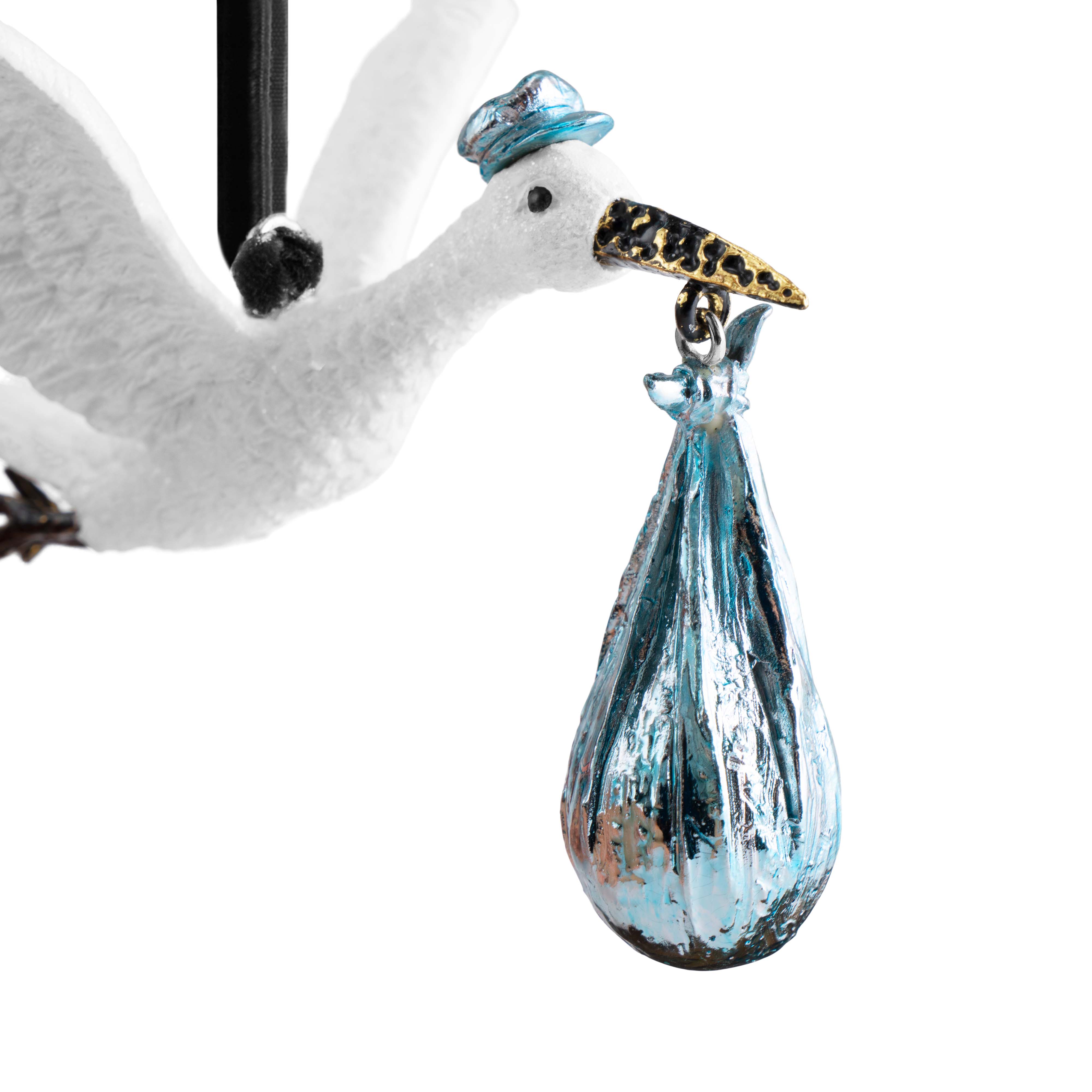 Sculptura decorativa, 12,7 cm, albastru, Stork - Michael Aram