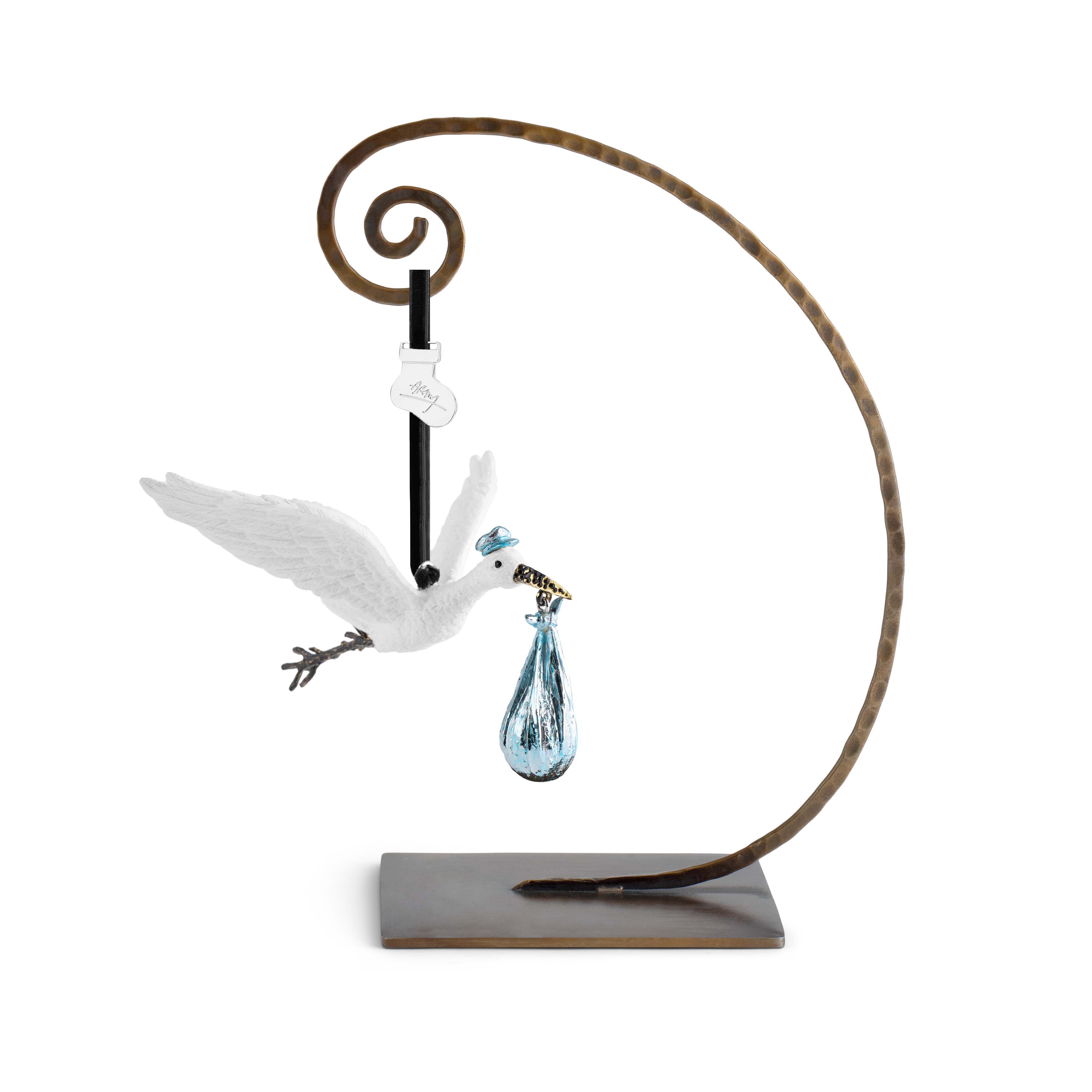 Sculptura decorativa, 12,7 cm, albastru, Stork - Michael Aram