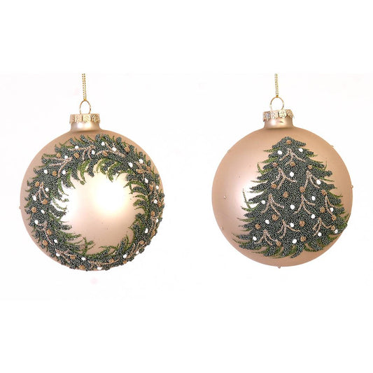 Glob decorativ Sylvestre, verde/auriu, 10 cm - SIMONA'S Christmas