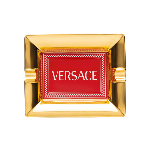 Scrumiera din portelan, 16 cm, Medusa Rhapsody Red - VERSACE