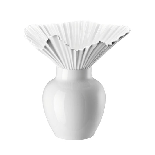 Vaza alba din portelan, 27 cm, Falda White by Sebastian Herkner - ROSENTHAL