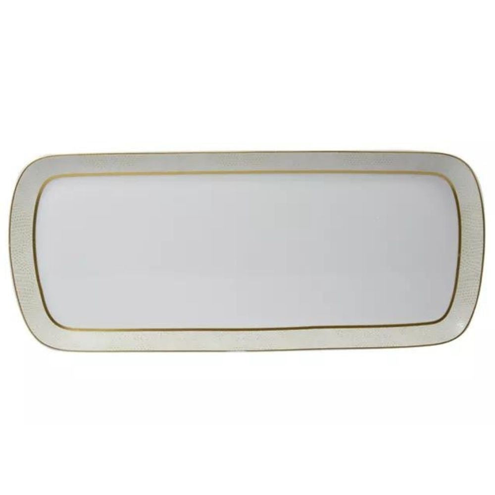 Platou dreptunghiular, 38 cm, Sauvage Blanc - BERNARDAUD