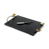 Set platou si cutit pentru servire branzeturi, negru, 47x25 cm, Butterfly Ginkgo - Michael Aram
