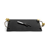 Set platou si cutit pentru servire branzeturi, negru, 47x25 cm, Butterfly Ginkgo - Michael Aram
