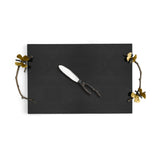 Set platou si cutit pentru servire branzeturi, negru, 47x25 cm, Butterfly Ginkgo - Michael Aram