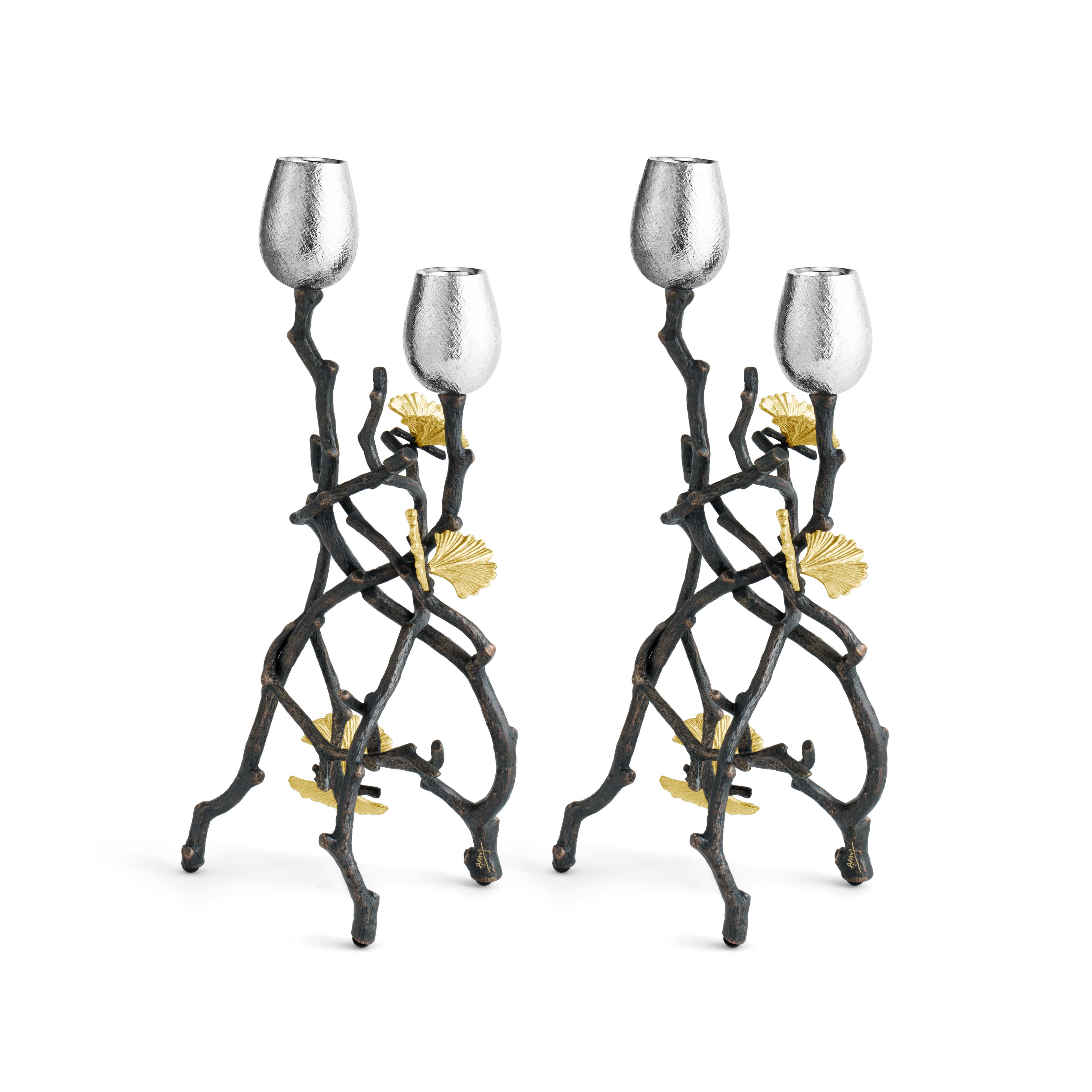 Set 2 sfesnice, 34 cm, Butterfly Ginkgo - Michael Aram