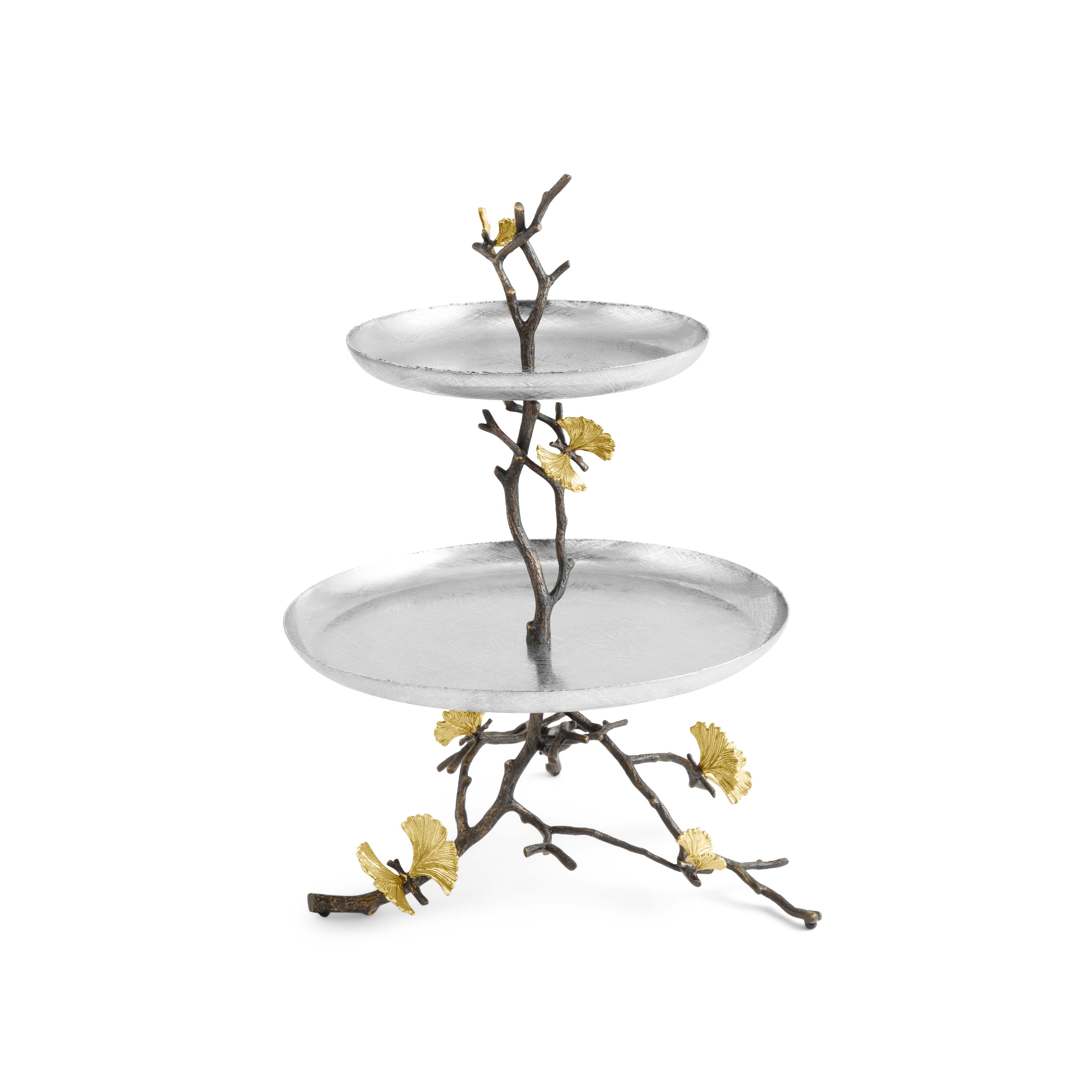 Etajera cu 2 niveluri, 48 cm, Butterfly Ginkgo - Michael Aram