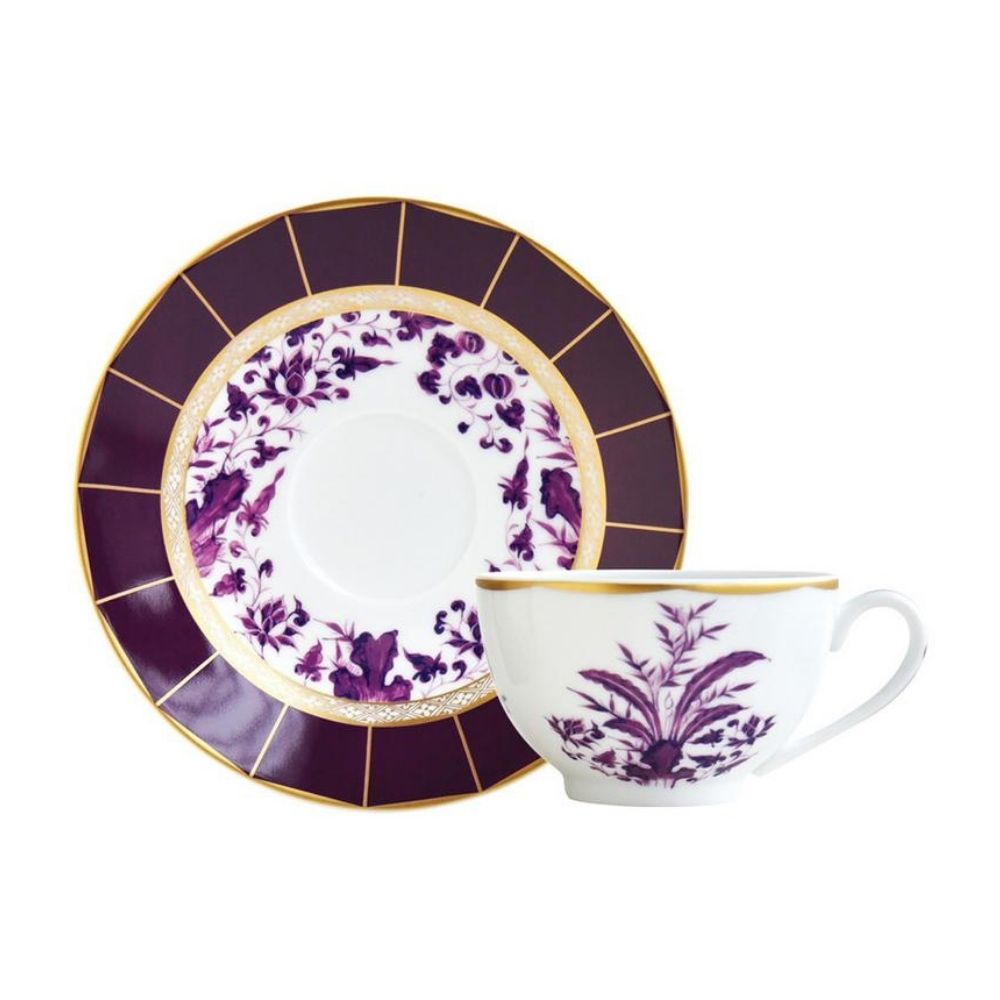 Set 6 cesti pentru ceai si farfurii, 200 ml, Prunus - BERNARDAUD