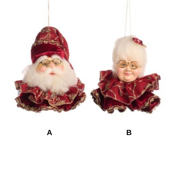 Ornament pentru brad, burgundy, 16 cm, Santa - Simona's Christmas