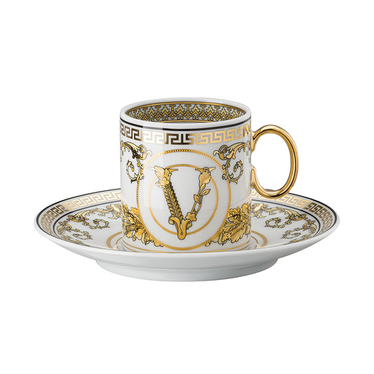 Ceasca pentru espresso si farfurie, Virtus Gala White - VERSACE