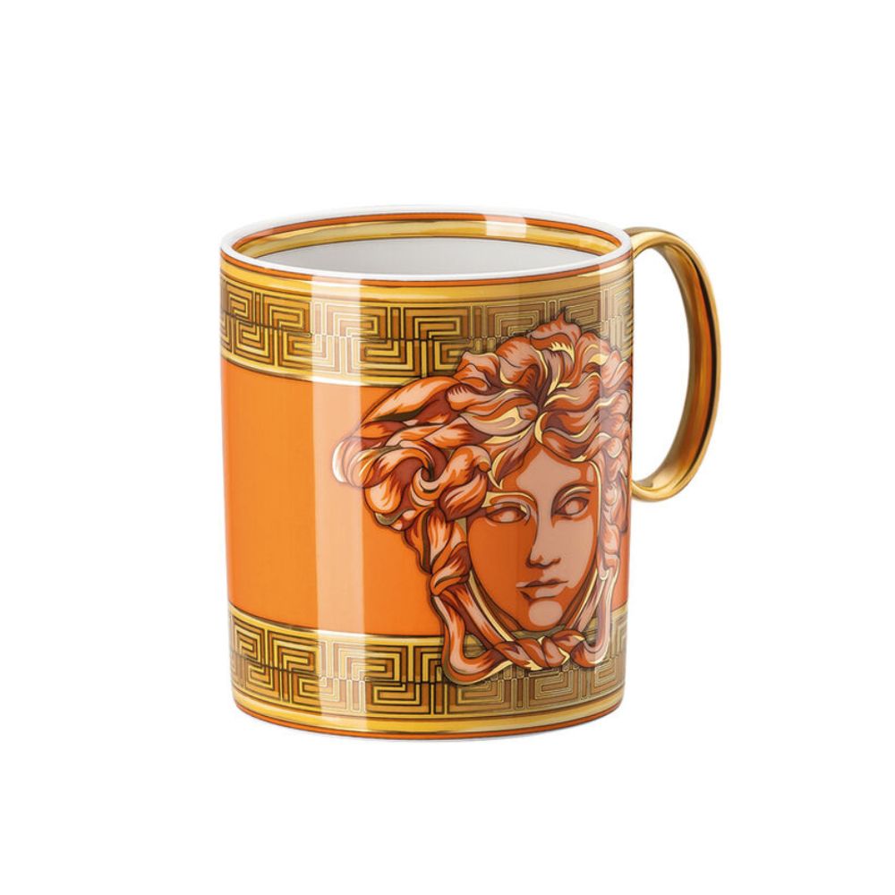 Cana din portelan, Medusa Amplified Orange Coin - VERSACE