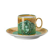 Ceasca pentru espresso si farfurie, Medusa Amplified Green Coin - VERSACE