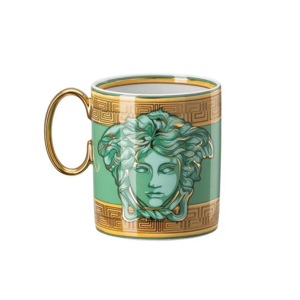 Cana din portelan, Medusa Amplified Green Coin - VERSACE