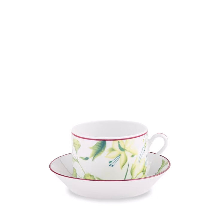 Set 2 cesti pentru ceai si farfurii, 80ml, Florenza Acanto - GINORI 1735