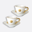 Set 2 cesti pentru espresso si 2 farfurii, Ithaque Gold by Olivier Gagnere - BERNARDAUD