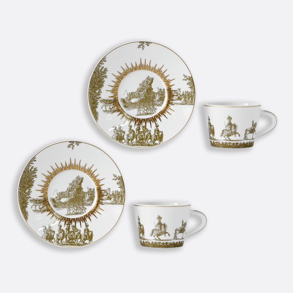 Set 2 cesti pentru espresso si farfurii, Versailles Enchante - BERNARDAUD