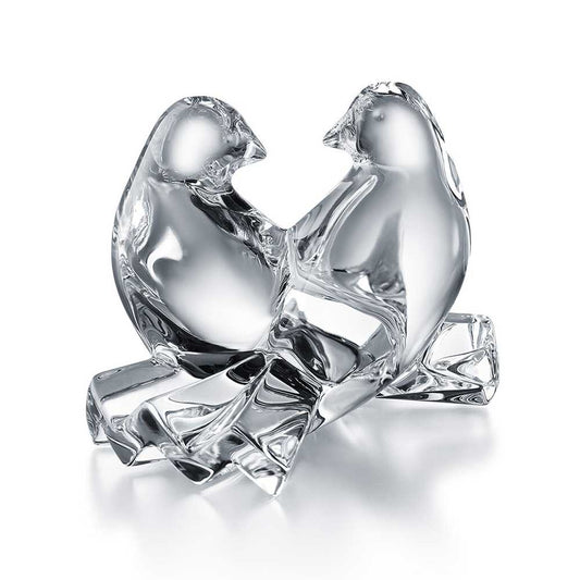 Sculptura transparenta din cristal, Loving Doves by Claus Harttung - BACCARAT