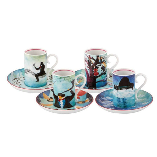 Ceasca pentru cafea si farfurie - set 4 buc, Fur Beethoven by Fatinha Ramos - VISTA ALEGRE