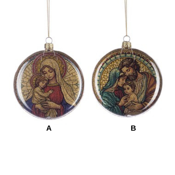 Glob din sticla, 10 cm, multicolor, Holy Family - Simona's Christmas