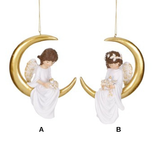 Ornament pentru brad, auriu, 10 cm, Moon Angels  - Simona's Christmas