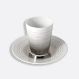 Set 6 cesti pentru espresso si farfurii, Loop Platine - BERNARDAUD