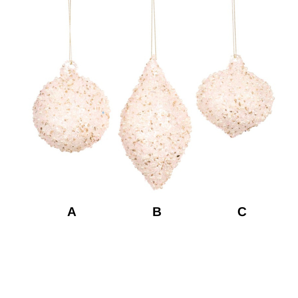 Glob din sticla, alb, 8 cm, Camille  - Simona's Christmas