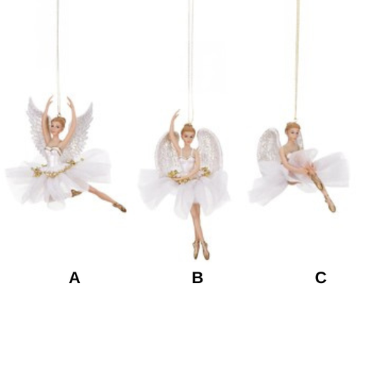 Ornament pentru brad, balerina, alb, 15.5 cm, Issaure  - Simona's Christmas