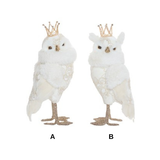 Decoratiune bufnita, alb, 37 cm, Owl  - Simona's Christmas
