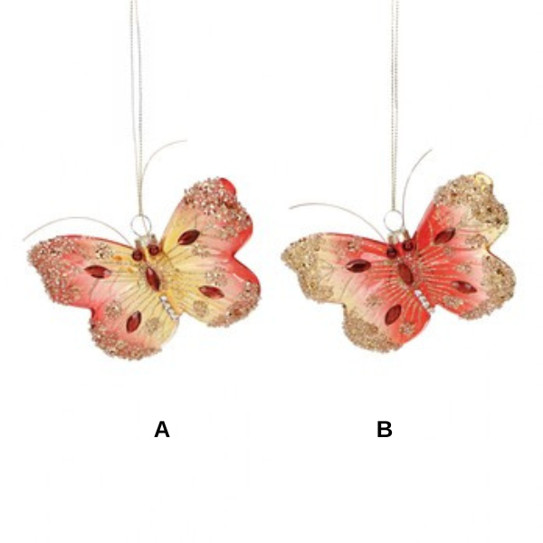 Ornament pentru brad din sticla, fluture, multicolor, 12 cm, Assia  - Simona's Christmas